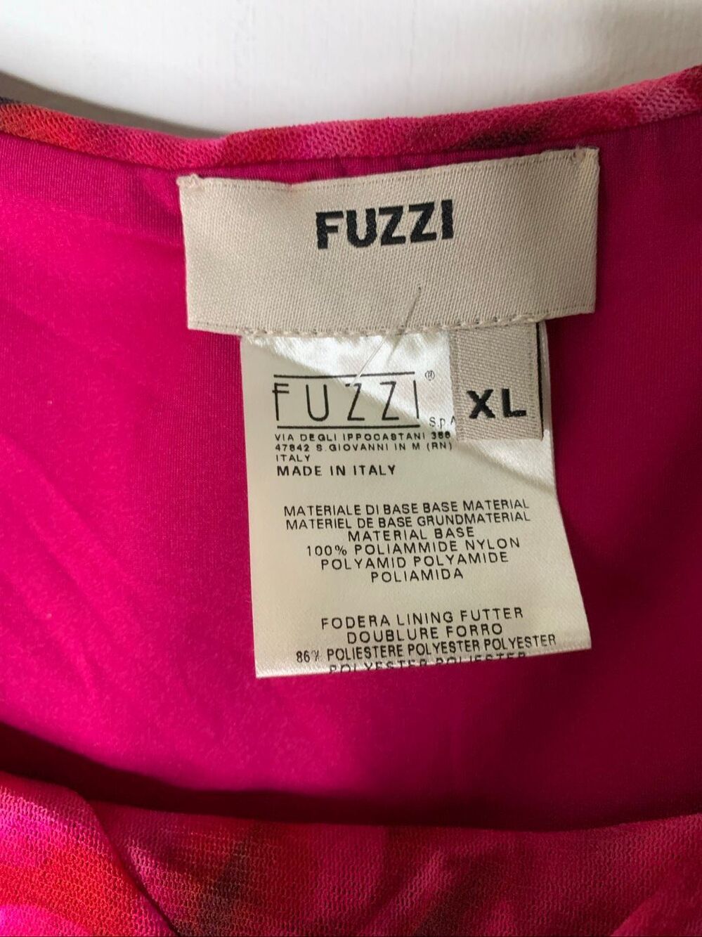 Fuzzi Print Ruched Tulle Dress Porpora women's size XL - Picture 4 of 5